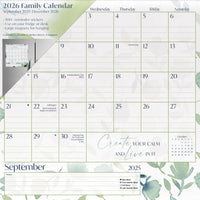 DateWorks - 2026 Calendrier Mural Magnétique Familial 16 Mois - 12 po x 12 po - Chanson Murmurée - Anglais -12,00" x 12,00"