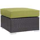 Modway - Convene Terrasse extérieure Tissu Carré ottoman in Espresso Peridot-Tissage en rotin synthétique