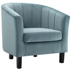 Modway - Prospect Chenal Touffé Performance Velvet Fauteuil - Bleu clair-Fauteuil moderne à dossier de baril