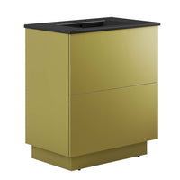 Modway - Quantum 30" Vanette de salle de bain - Or noir-Vanité de salle de bain moderne