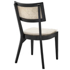 Modway - Caledonia Tissu tapis Chaise à manger Ensemble de 2 - Noir beige-8
