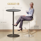 HOMCOM - Table de bar ronde avec base antidérapante pour 2 - noir-Le plateau peint et les bords lisses offrent un aspect élégant 