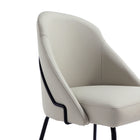 Manhattan Comfort - Lot de 2 chaises de salle à manger modernes Gracie 61,5 cm en similicuir, coloris pierre et noir-Mousse haute densité pour le confort et la durabilité