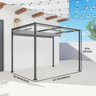 Outsunny - Pergola de patio avec auvent rétractable - 10 pi x 7 pi - gris-Idéal pour le porche, la pergola, la terrasse, le gazebo ou tout espace extérieur 