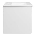 Modway - Maybelle 24" Vanité de salle de bain murale - Blanc blanc-Portes doubles à fermeture douce