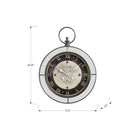 Monarch Specialties - Horloge - 18 po Rond - Horloge Murale - Brun - Miroir - Transitionnel-Horloge analogique facile à lire avec un affichage numérique romain imprimé, et centrée avec une impression vintage sous une surface en verre, parfaite pour ajouter une touche rétro à votre décoration intérieure