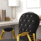 Vinsetto - Chaise de coiffeuse avec dossier et accoudoirs capitonnés à boutons - noir-Confort supérieur avec dossier et assise rembourrés