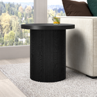 Hudson&Canal - Table d'appoint ronde cannelée Isa de 56 cm de large, finition grain noir-Caractéristiques assemblage facile