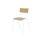 Ceha Canada - Chaise polyvalente et empilable Ruby - Blanc/Bouleau-Construction robuste : Fabriqué avec un cadre solide en tube soudé de Ø 21 mm, doté d'une finition en poudre époxy-polyester pour une durabilité accrue