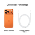 Apple - iPhone 17 Pro Max - 512 Go - Orange cosmique - Bell et Virgin Plus-CONÇU POUR APPLE INTELLIGENCE - Personnel, privé, puissant. Écrivez, exprimez-vous et faites-en plus sans effort