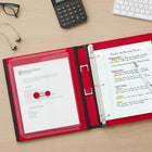 Staples - Reliure Better Binder, 1 1/2 po, rouge-Les anneaux en D se ferment solidement, permettant aux pages de se tourner facilement