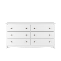 PrepacMD – Commode à 6 tiroirs Monterey, blanc, 29 po-Bois composite stratifié blanc et de fabrication robuste MDF