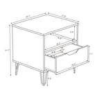 Manhattan Comfort - Table de nuit Avira 20" style mid-century moderne à 1 tiroir - Vert olive-L’étagère ouverte offre un rangement pratique pour les livres, la décoration ou les essentiels du quotidien