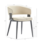 Manhattan Comfort - Lot de 4 chaises de salle à manger modernes Luce 22 po en similicuir texturé - Sable-Le cadre en métal gris ajoute de la solidité et une finition élégante et moderne