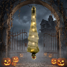 HOMCOM - Momie suspendue grandeur nature 6 pi avec activation sonore par contact - jaune-vert-La boucle de suspension intégrée de 5,9 po se suspend facilement aux plafonds, arbres, porches ou entrées 
