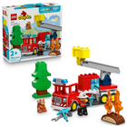 LEGO - DUPLO Town Le camion de pompiers avec un boyau et un pompier-Le jouet de véhicule de sauvetage mesure plus de 16 cm de haut et 26 cm de long