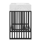 Modway - Gridiron 30" Vanette de salle de bain - Blanc Noir-Coussinets de pied ajustables en hauteur