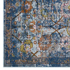 Modway - Minu Treillis floral vieilli Tapis de comédie 8 pi l x 10 pi L - Bleu, Gris, Jaune et Orange-100% polypropylène