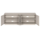 Hudson&Canal - Meuble TV Hanson pour téléviseurs jusqu'à 75" - Blanc aulne-Nettoyer avec un chiffon doux et sec, sans produits chimiques agressifs ni produits de nettoyage abrasifs