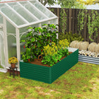 Outsunny - Jardin surélevé galvanisé - 8 pi x 4 pi x 2 pi - vert-Les supports intérieurs offrent un renforcement structurel supplémentaire 