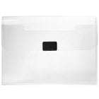 JAM Paper - Portefeuille en plastique avec fermeture à boucle centrale - 9 1/2 x 13 1/4 x 1 1/8 - Transparent-Portefeuille de boîte en plastique transparent avec boucle centrale