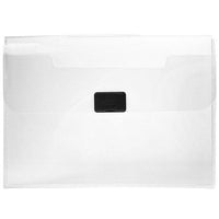 JAM Paper - Portefeuille en plastique avec fermeture à boucle centrale - 9 1/2 x 13 1/4 x 1 1/8 - Transparent-Portefeuille de boîte en plastique transparent avec boucle centrale