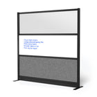 Luxor - Mur modulaire 70 x 70 - Cadre noir large, fenêtre givrée, tableau blanc, PET gris frais-Crée une intimité semi-permanente dans les espaces partagés