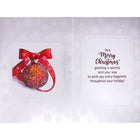Rosedale - Cartes de souhaits Noël Gold / Enveloppes - 5-1/2 po x 8 po - Joyeux Noël: Décoration rouge avec une boucle - Paquet de 6-Imprimées sur un papier de qualité non couché