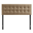 Modway - Lily Velours de performance résistant aux taches Tête de lit Queen size, Taupe-Cinq positions de montée