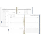 Mead - Agenda hebdomadaire/mensuel parchemin de fleurs 2026 - 11 po H x 8 1/2 po l - noir/blanc - bilingue-15 mois complets de planification hebdomadaire/mensuelle + 3 pages mensuelles