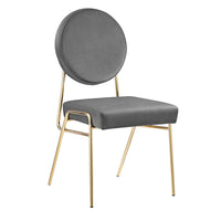 Modway - Craft Performance Velvet Fauteuil d’appoint de salle à manger - Gris or-Chaise de salle à manger moderne du milieu du siècle