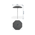 Flash Furniture - Ensemble de jardin couleur noire de 6 pièces avec table, parasol et 4 chaises pliantes-Verre épais de 5mm