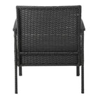Manhattan Comfort - Ensemble de salon de patio moderne Noli pour 2 personnes avec table d’appoint - Noir et crème - Lot de 3-Structure en acier enveloppée de rotin en PVC parfaite pour l'extérieur