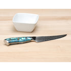 Minimal - Ensemble de couteaux à steak Damascus TransShell de 4 pièces, service pour 4 personnes-Tranchant ultra-tranchant de 12° de chaque côté