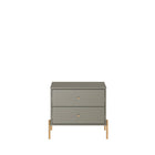 Manhattan Comfort - Ensemble de 2 tables de chevet modernes Jasper 25,15" - Gris-Cadre en mélange de MDF avec finition peinte