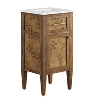 Modway - Elysian 18" Vanette de salle de bain - Brun blanc-Vanité de salle de bain moderne