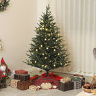 HOMCOM - Arbre de Noël artificiel de 5 pieds avec lumières LED - arbre de Noël-Les branches clairsemées et hiérarchisées imitent l'esthétique réaliste d'un arbre 