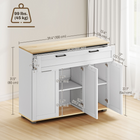 HOMCOM - Buffet moderne 40 po avec tiroirs et portes de rangement - blanc-Quincaillerie anti-basculement et patins antidérapants, garantissant la sécurité des familles 