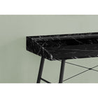 Monarch Specialties - 7542 Bureau 48 po L - Faux Marbre Noir/Metal Noir-Fini sur tous les côtés pour un placement flexible n'importe où dans un bureau à domicile