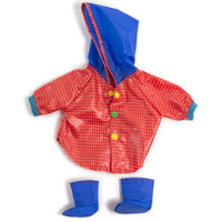 Miniland - Vêtements de poupée - imperméable et bottes de pluie-Favorise le développement physique et de la santé grâce à l'exercice des compétences motrices fines et des soins personnels.
