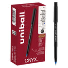 uni-ball – Stylos à bille roulante ONYX – micropointe (0,5 mm) – bleu – paquet de 12-Stylos à bille roulante