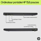 HP - Ordinateur portable 15,6 po - Processeur Intel N100, 128 Go SSD, 4 Go RAM, Windows 11 Famille en mode S avec 1 an d'abonnement à Microsoft 365-Batterie longue durée fonctionnelle : Profitez de la journée sans vous soucier de recharger