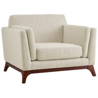 Modway - Chance Tissu rembourré Fauteuil - Beige-Fauteuil moderne du milieu du siècle