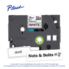 Brother TZe241 Ruban laminé blanc avec texte noir authentique pour étiqueteuses P-touch, 18 mm de largeur x 8 m de longueur-Le procédé de ruban laminé crée des étiquettes durables
