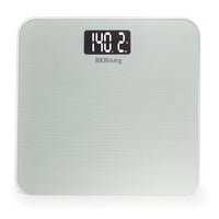 BIOS Living - Pèse-personne numérique métallisé - Argent-Plateforme en verre trempé