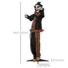 HOMCOM - Accessoire animatronique de clown avec yeux lumineux - pour fête-Le rire effrayant renforce l'atmosphère sinistre 