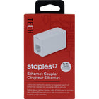 Staples - Coupleur de réseau CAT 6-Connectivité fiable – Relie en toute sécurité deux câbles réseau pour étendre la portée des câbles Ethernet pour des configurations de bureau variées