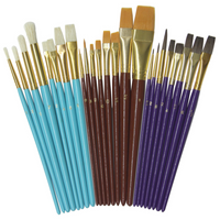 Prang pinceaux de luxe - tailles assorties -  couleurs assorties - paquet de 24 (PAC5134)-GRAND FORMAT : Cet ensemble de 24 pinceaux permet à toute une classe de partager et de créer des chefs-d’œuvre.
