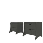Manhattan Comfort - Lot de 2 tables de chevet Coney 19,68" style mid-century moderne - gris-Capacité de 11 lb par tiroir