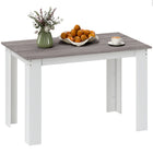 HOMCOM - Table à manger moderne 47 po avec effet bois - gris-Peut accueillir jusqu'à six personnes et offre suffisamment d'espace pour les repas 